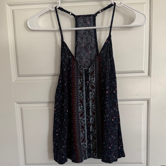 Hollister Navy and Red Floral Tank Top - Picture 4 of 6